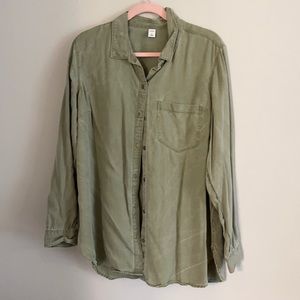 army green button up
